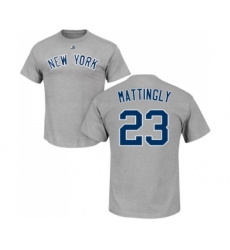 MLB Nike New York Yankees #23 Don Mattingly Gray Name & Number T-Shirt