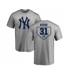MLB Nike New York Yankees #31 Aaron Hicks Gray RBI T-Shirt