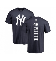 MLB Nike New York Yankees #46 Andy Pettitte Navy Blue Backer T-Shirt