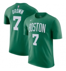 Men's Boston Celtics #7 Jaylen Brown Green Name & Number T-Shirt