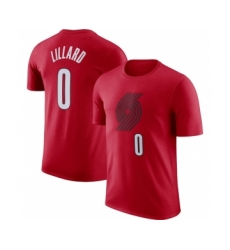Men's Portland Trail Blazers #0 Damian Lillard Red 2022-23 Statement Edition Name & Number T-Shirt