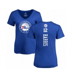 Basketball Women's Philadelphia 76ers #12 Tobias Harris Royal Blue Backer T-Shirt
