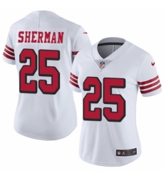 Women's Nike San Francisco 49ers #25 Richard Sherman Limited White Rush Vapor Untouchable NFL Jersey