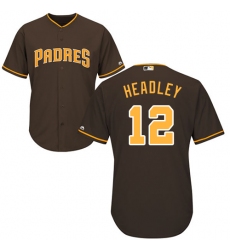 Youth Majestic San Diego Padres #12 Chase Headley Authentic Brown Alternate Cool Base MLB Jersey