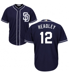 Youth Majestic San Diego Padres #12 Chase Headley Authentic Navy Blue Alternate 1 Cool Base MLB Jersey