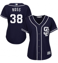 Women's Majestic San Diego Padres #38 Tyson Ross Replica Navy Blue Alternate 1 Cool Base MLB Jersey