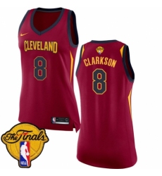 Women's Nike Cleveland Cavaliers #8 Jordan Clarkson Authentic Maroon 2018 NBA Finals Bound NBA Jersey - Icon Edition