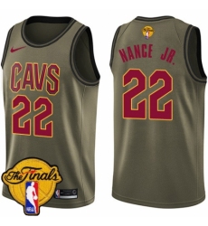 Men's Nike Cleveland Cavaliers #22 Larry Nance Jr. Swingman Green Salute to Service 2018 NBA Finals Bound NBA Jersey