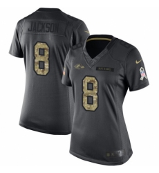 Women's Nike Baltimore Ravens #8 Lamar Jackson Limited Black 2016 Salute to Service NFL Jersey Women's Nike Baltimore Ravens #8 Lamar Jackson Limited Black 2016 Salute to Service NFL Jersey