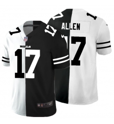 Men's Buffalo Bills #17 Josh Allen Black White Limited Split Fashion Football Jersey