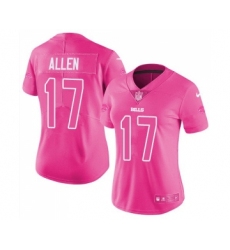 Women's Buffalo Bills #17 Josh Allen Pink Vapor Untouchable Limited Stitched Jersey