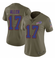 Women's Nike Buffalo Bills #17 Josh Allen Limited Olive 2017 Salute to Service NFL Jersey