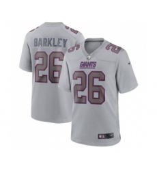Men's New York Giants #26 Saquon Barkley Gray Atmosphere Fashion Stitched Game Jersey