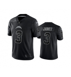 Men's Los Angeles Chargers #3 Derwin James Black Reflective Limited Stitched Football Jersey