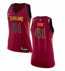 Women's Nike Cleveland Cavaliers #41 Ante Zizic Authentic Maroon NBA Jersey - Icon Edition