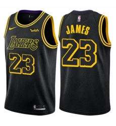 Youth Nike Los Angeles Lakers #23 LeBron James Swingman Black NBA Jersey - City Edition
