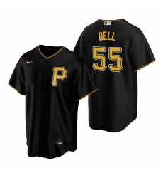 Men's Nike Pittsburgh Pirates #55 Josh Bell Black Alternate Stitched Baseball Jersey