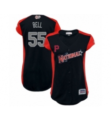 Women's Pittsburgh Pirates #55 Josh Bell Authentic Navy Blue National League 2019 Baseball All-Star Jersey