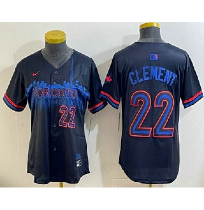 Women's Toronto Blue Jays #22 Ernie Clement Black City Limited Jersey