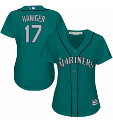 Women's Majestic Seattle Mariners #17 Mitch Haniger Authentic Teal Green Alternate Cool Base MLB Jersey