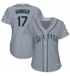 Women's Majestic Seattle Mariners #17 Mitch Haniger Replica Grey Road Cool Base MLB Jersey