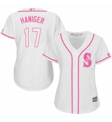 Women's Majestic Seattle Mariners #17 Mitch Haniger Replica White Fashion Cool Base MLB Jersey
