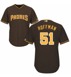 Men's Majestic San Diego Padres #51 Trevor Hoffman Replica Brown Alternate Cool Base MLB Jersey