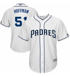 Youth Majestic San Diego Padres #51 Trevor Hoffman Authentic White Home Cool Base MLB Jersey