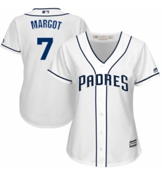 Women's Majestic San Diego Padres #7 Manuel Margot Authentic White Home Cool Base MLB Jersey