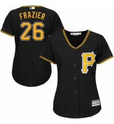 Women's Majestic Pittsburgh Pirates #26 Adam Frazier Authentic Black Alternate Cool Base MLB Jersey