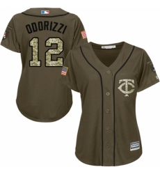 Women's Majestic Minnesota Twins #12 Jake Odorizzi Authentic Green Salute to Service MLB Jersey