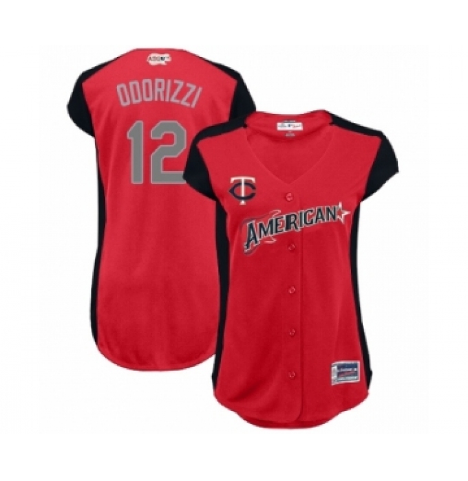 Women's Minnesota Twins #12 Jake Odorizzi Authentic Red American League 2019 Baseball All-Star Jersey