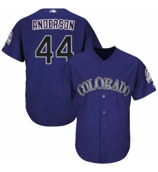 Men's Majestic Colorado Rockies #44 Tyler Anderson Replica Purple Alternate 1 Cool Base MLB Jersey