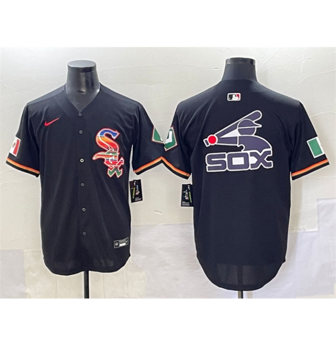 Men's Chicago White Sox Team Big Logo Black Mexico Limited Stitched Jersey