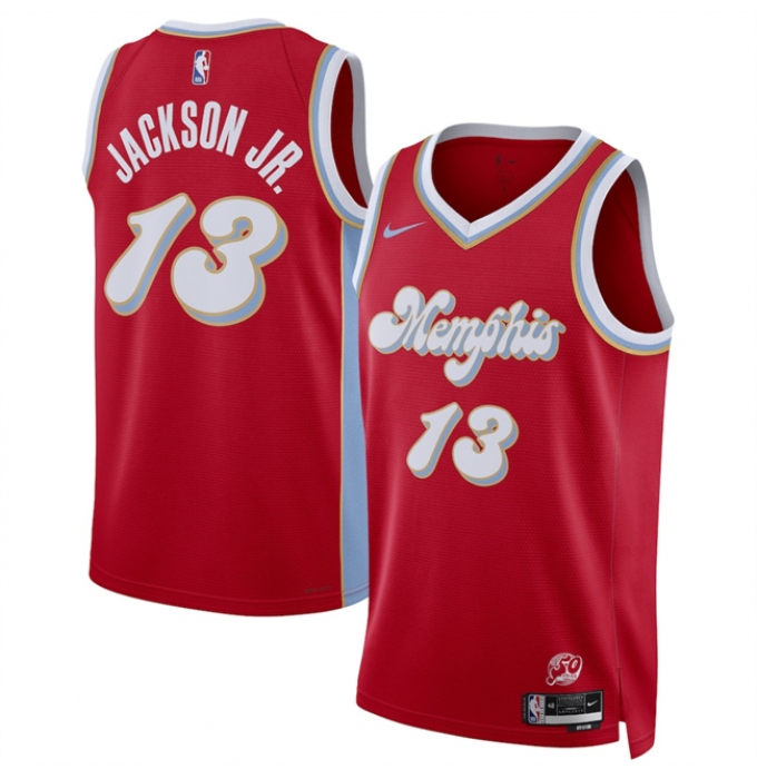 Men's Memphis Grizzlies #13 Jaren Jackson Jr. Red 2024-25 City Edition Stitched Basketball Jersey