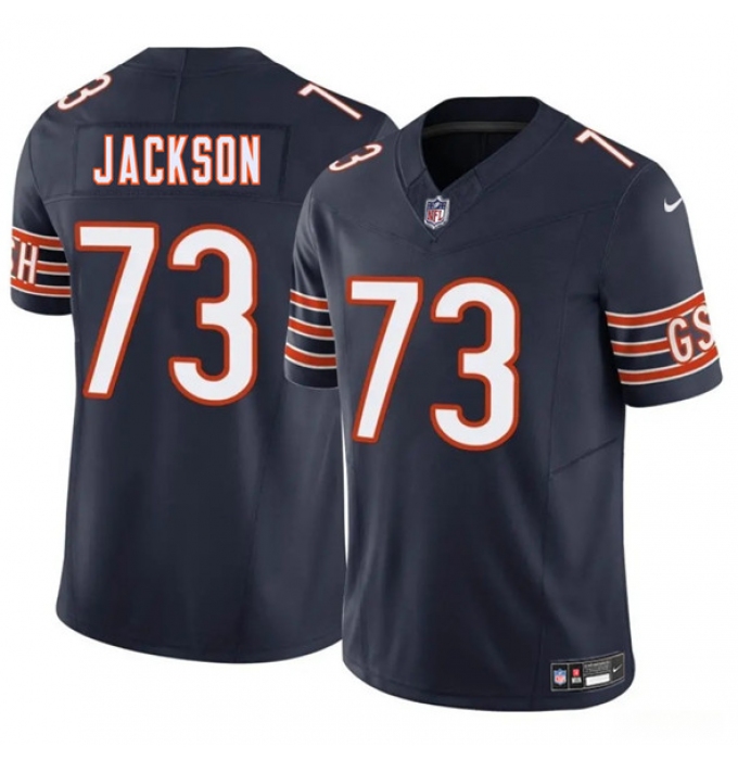 Men's Chicago Bears #73 Jonah Jackson Navy 2025 F.U.S.E. Vapor Football Stitched Jersey