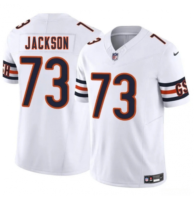 Men's Chicago Bears #73 Jonah Jackson White 2025 F.U.S.E. Vapor Football Stitched Jersey