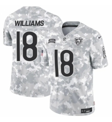 Youth Chicago Bears #18 Caleb Williams 2024 F U S E Arctic Camo Salute To Service Limited Stitched Football Jersey