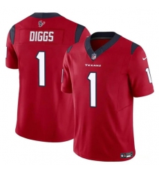 Men's Houston Texans #1 Stefon Diggs Red 2024 F.U.S.E Vapor Untouchable Limited Football Stitched Jersey