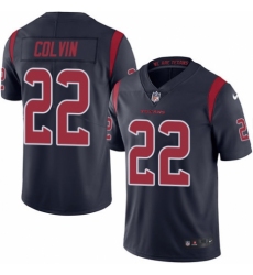 Men's Nike Houston Texans #22 Aaron Colvin Elite Navy Blue Rush Vapor Untouchable NFL Jersey