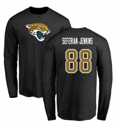 NFL Nike Jacksonville Jaguars #88 Austin Seferian-Jenkins Black Name & Number Logo Long Sleeve T-Shirt