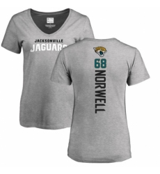 NFL Women's Nike Jacksonville Jaguars #68 Andrew Norwell Ash Backer T-Shirt