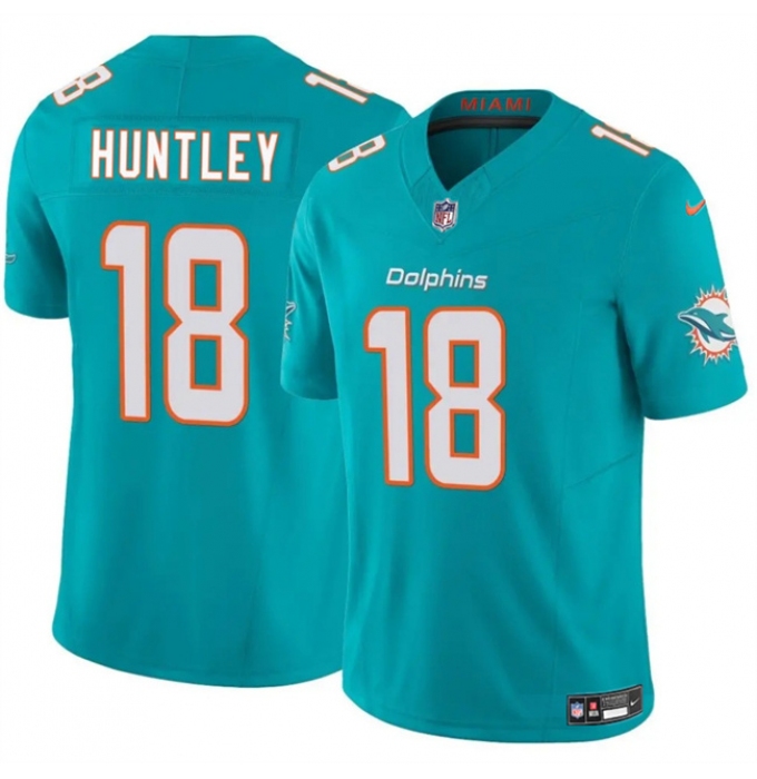 Men's Miami Dolphins #18 Tyler Huntley Aqua 2024 F.U.S.E Vapor Limited Stitched Football Jersey