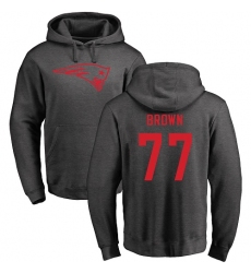 NFL Nike New England Patriots #77 Trent Brown Ash One Color Pullover Hoodie