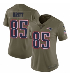 Women's Nike New England Patriots #85 Kenny Britt Limited Olive 2017 Salute to Service NFL Jersey