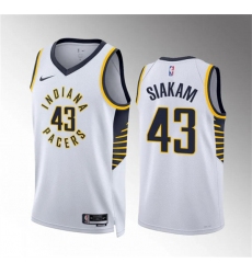 Men's Indiana Pacers #43 Pascal Siakam White Association Edition Stitched Basketball Jersey