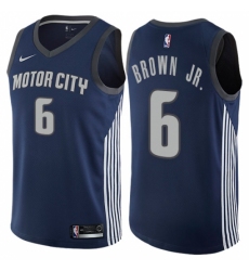 Women's Nike Detroit Pistons #6 Bruce Brown Jr. Swingman Navy Blue NBA Jersey - City Edition