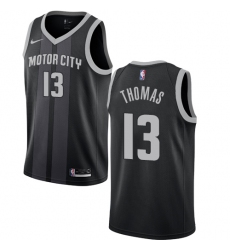 Men's Nike Detroit Pistons #13 Khyri Thomas Swingman Black NBA Jersey - City Edition