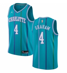 Men's Nike Jordan Charlotte Hornets #4 Devonte Graham Authentic Aqua Hardwood Classics NBA Jersey