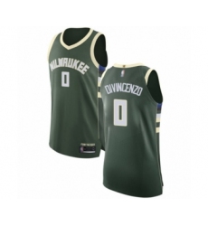Men's Milwaukee Bucks #0 Donte DiVincenzo Authentic Green Basketball Jersey - Icon Edition